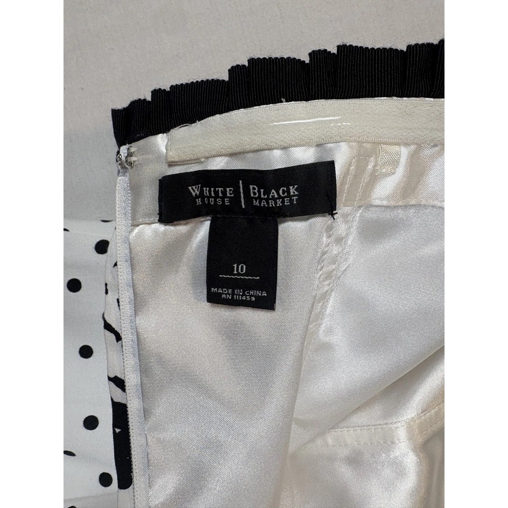 White House Black Market corsette black and white polka dot and roses size 10 - Picture 5 of 7